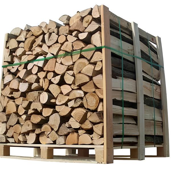 2.5 cubic meter pallet of 50cm kiln-dried firewood – 2.1m³ box of split and cut oak/beech/chestnut logs