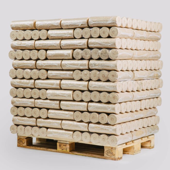 Wood briquettes (Pellini) without holes – 960 kg pallet
