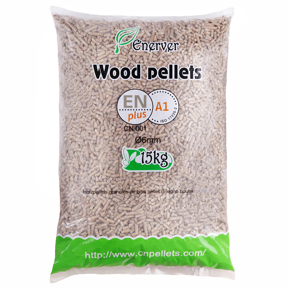 WOOD PELLETS – Wood pellets 15 KG bag – X140 – ENERVER