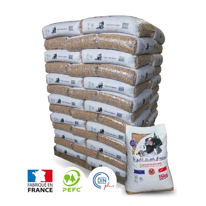 Pellet Le petit scieur français – Pallet of 65 bags of 15 kg